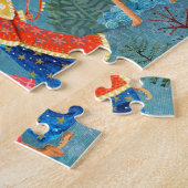 Puzzle Trois Rois Mages fériés Bleu Moderne (Côté)