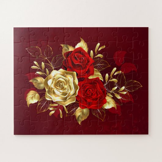 Puzzle Trois roses de joaillerie (Horizontal)