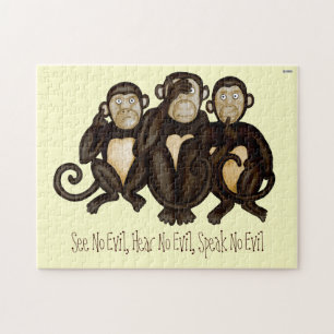 Puzzle Trois singes sages
