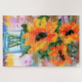 Puzzle Trois tournesols - peinture Abstraite d'art origin (Horizontal)