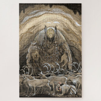 Puzzle « Trolls et Caribou » Aquarelle de John Bauer
