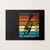Puzzle Trombone Trombone Bande Vintage Retro (Horizontal)