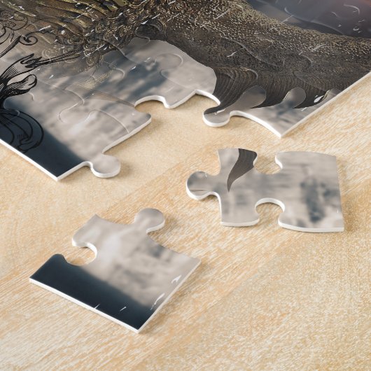 Puzzle Trône de dragon d'imaginaire (Côté)