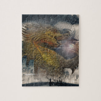 Puzzle Trône de dragon d'imaginaire