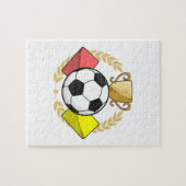 Puzzle Trophée de football rouge et jaune (Horizontal)