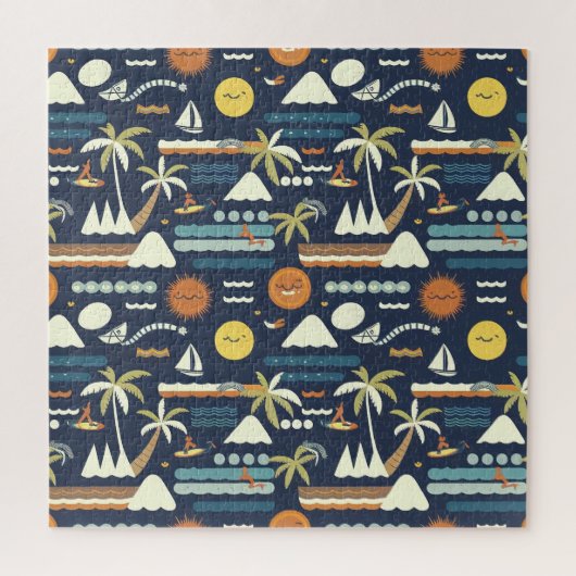 Puzzle Tropical Beach Fun Pattern (Vertical)