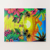 Puzzle Tropical Beach Sunset pour enfants (Horizontal)