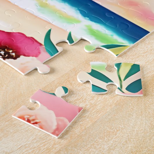 Puzzle Tropical Blooms: Wedding Save the Dat (Côté)