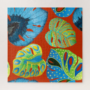 Puzzle Tropical Chic : Motif feutré sans joint.