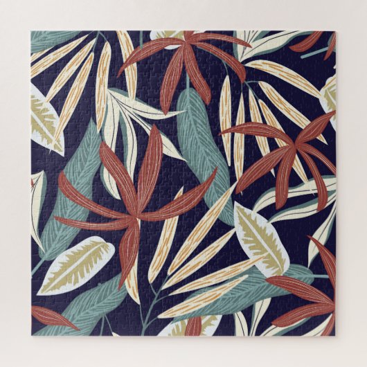 Puzzle Tropical Dark : Creative Plante Print (Vertical)