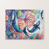 Puzzle Tropical Fantasy Whales in the Ocean Marine (Horizontal)