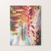 Puzzle Tropical Flamingo Beach Paradise Vacation Gift (Vertical)