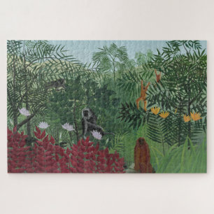 Puzzle Tropical Forest With Apes and Snake (Rousseau)