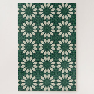 Puzzle Tropical Sacramento vert et argenté motif circulai