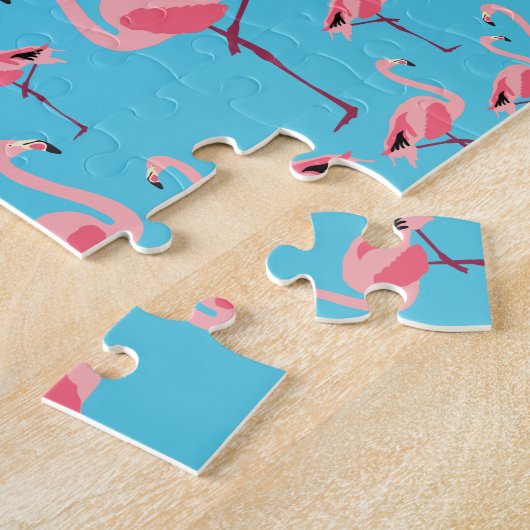 Puzzle Tropical Summer Pink Flamingo Pattern (Côté)