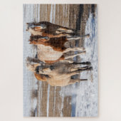 Puzzle Troupeau de Chevaux de race mixte courant dans la  (Vertical)