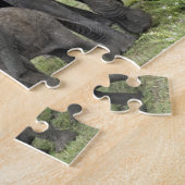 Puzzle Troupeau d'éléphants africains, Loxodonta africana (Côté)