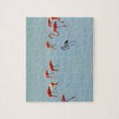 Puzzle Troupeau gris et rose de flamants dans le lac (Vertical)