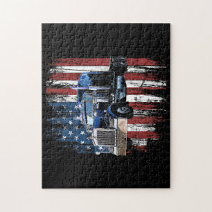 Puzzle Trucker American Flag Truck Driver Truck Driver Gi