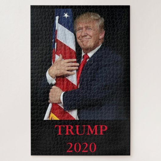 Puzzle Trump embrasse le drapeau américain (Vertical)