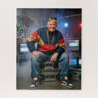Puzzle Trump Rappeur Hip Hop Chaîne en Or Boombox