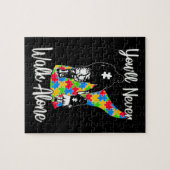Puzzle Tu ne marcheras jamais seul père fille autisme (Horizontal)