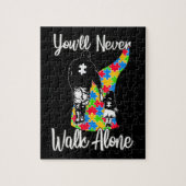 Puzzle Tu ne marcheras jamais seul père fille autisme (Vertical)