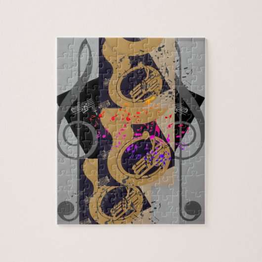 Puzzle Tuba Et Music Notes (Vertical)