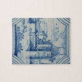 Puzzle Tuile de Delft montrant un pont-levis au-dessus (Horizontal)