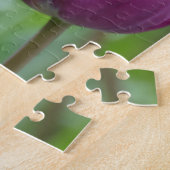 Puzzle Tulipe violette avec gouttes d'eau (Côté)