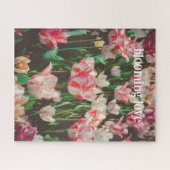 Puzzle Tulipes à franges roses de style vintage (Horizontal)