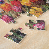 Puzzle Tulipes colorées de vache Highland Peinture (Côté)