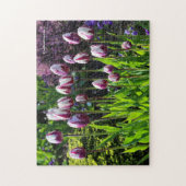 Puzzle Tulipes de triomphe à drapeau blanc et violet (Vertical)