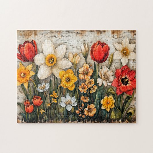 Puzzle Tulipes et jonquilles au charme rustique (Horizontal)