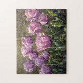 Puzzle Tulipes pourpres Fleurs luxuriantes Peinture à l'h (Vertical)