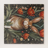 Puzzle Tulipes rouges Brown de lapin William Morris inspi (Horizontal)