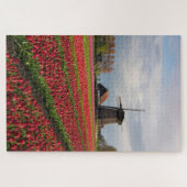 Puzzle Tulipes rouges et moulin à vent (Horizontal)