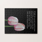 Puzzle Tulipes Travailler Amour Danse Vivre Citation Insp (Horizontal)