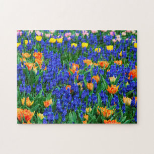 Puzzle Tulips Graphe Hyacinth Flower Field Coloré