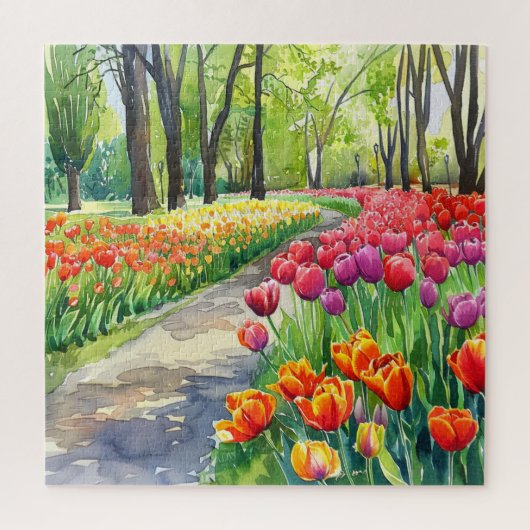 Puzzle Tulips in The Park (Vertical)