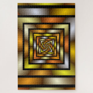 Puzzle Tunnel lumineux coloré Motif fractal graphique
