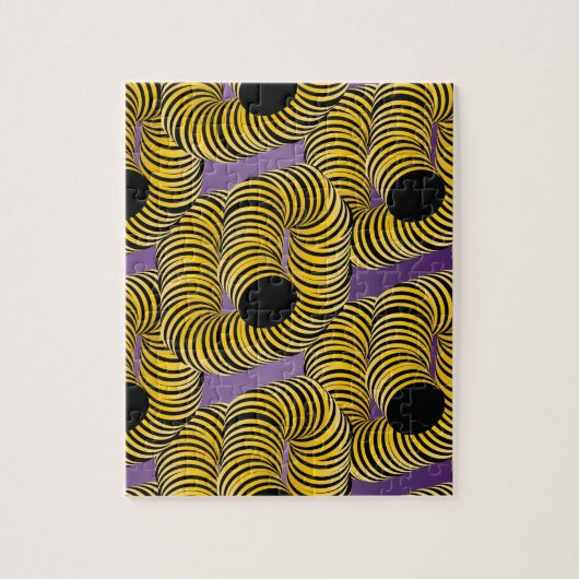 Puzzle Tunnels Trippy à Dégradé Moderne Abeille Jaune (Vertical)