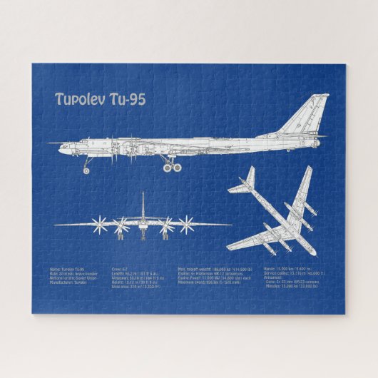 Puzzle Tupolev Tu-95 - Plan directeur de l'avion ABD (Horizontal)