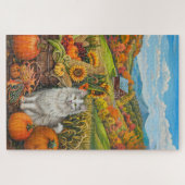 Puzzle Turc Angora Chat automne récolte Thanksgiving (Horizontal)
