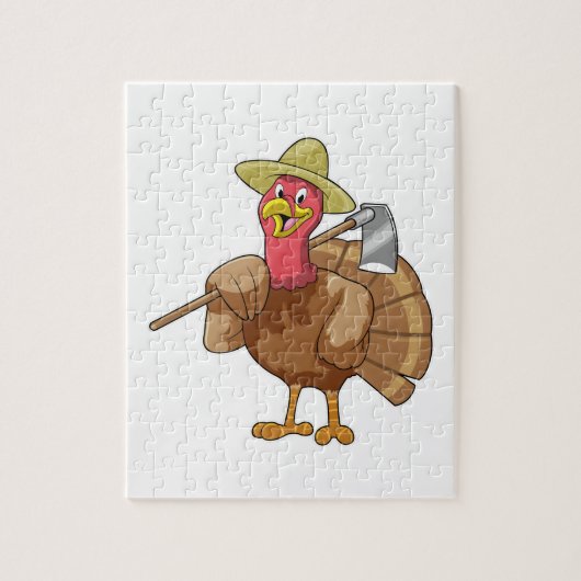 Puzzle Turkey as Farmer (Vertical)