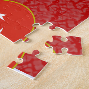 Puzzle Turkish Angel Black Hair Dressed in Flag