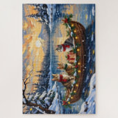 Puzzle Turkish Angora Cat Christmas Boat Holiday (Vertical)