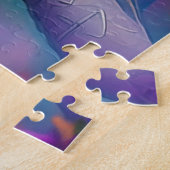 Puzzle Turquoise aile crête blanche Imaginaire Oiseau (Côté)