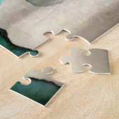 Puzzle Turquoise Bleu & Turquoise Aquarelle Botanique Mod (Côté)