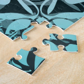 Puzzle Turquoise Dark Green Damask Mandala (Côté)